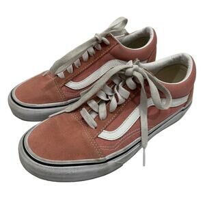 Vans Suede Canvas Lace Up Low Top Skate Shoes Pink Mens 4.5 Womens 6